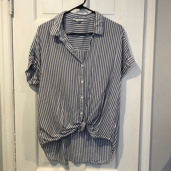 Navy and white striped top - Picture 1 of 3
